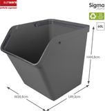 Sunware Sigma home Prullenbak Stapelbaar - 60L - Antraciet