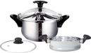 Royal Swiss Autocuiseur – 4 Litres – Inox – panier vapeur et couvercle en verre – Autocuiseur pour toutes les sources de chaleur