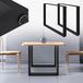 Pieds de table, dimensions 70x72 cm, en acier noir, 2 pièces, style industriel