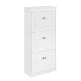 SoBuy FSR94-W Schoenenkast met 3 kleppen - Schoenenrek voor hal, entree - Wit, 53 x 24 x 117 cm
