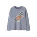 NAME IT KIDS oversized longsleeve met print - lichtblauw