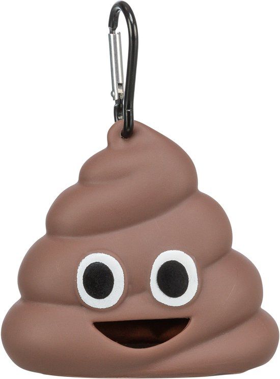 Trixie Poepzakhouder drol emoji bruin 8x5 cm 4 stuks