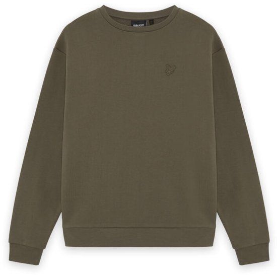 Lyle &amp; Scott Lyle & Scott Drop Shoulder Crew Boys Truien & Vesten Jongens - Sweater - Hoodie - Vest - Khaki - Maat 152/158