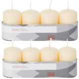 Trend Candles Panda Trend Candles 8x Cremewitte cilinderkaarsen/stompkaarsen 5 x 8 cm 18 branduren - Geurloze kaarsen - Woondecoraties