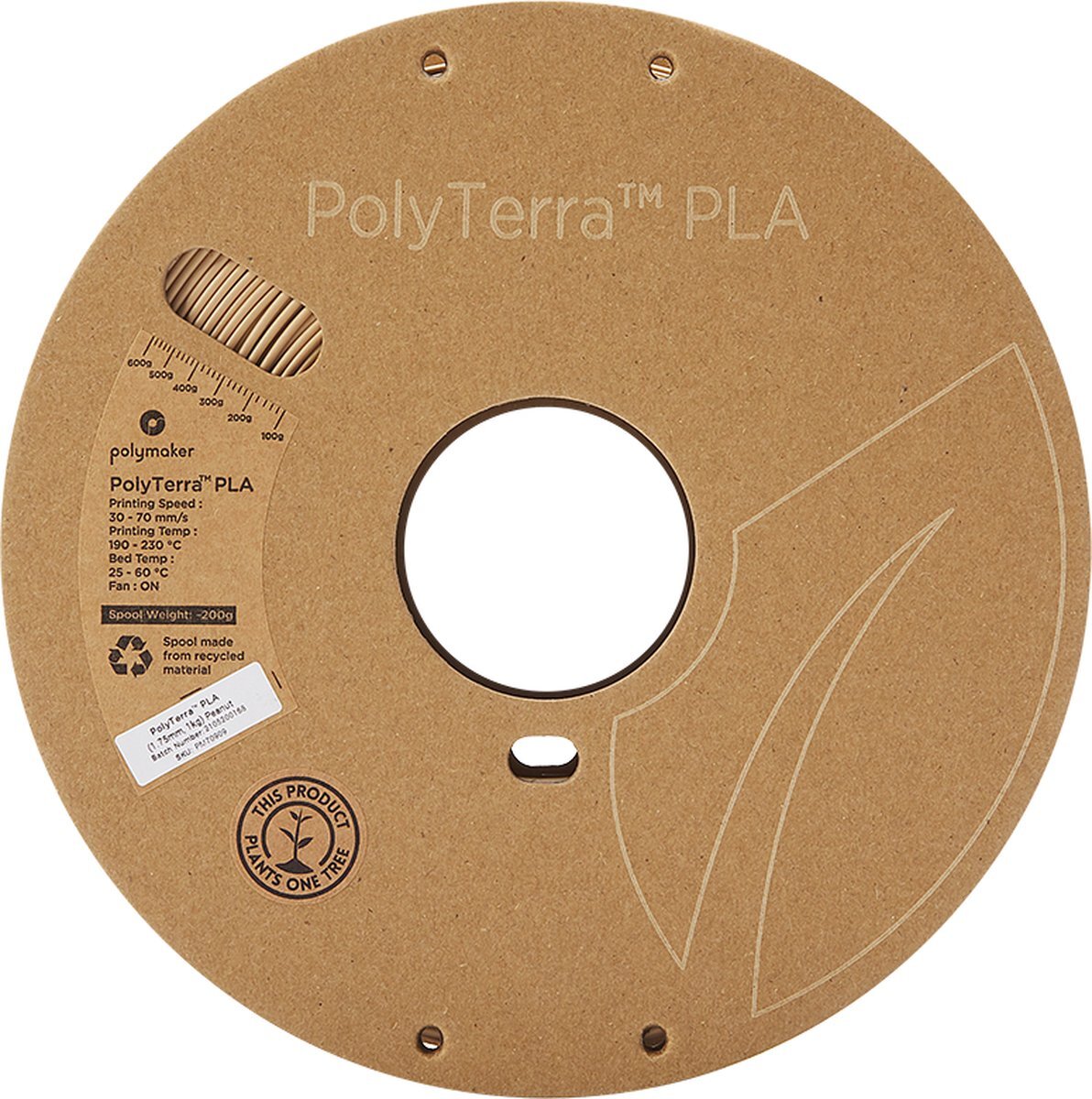 POLYMAKER 1.75mm PolyTerra PLA Peanut