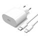 Apple, Chargeur secteur USB-C 20W d'origine Apple avec câble Lightning Power Delivery, Blanc