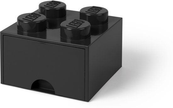 LEGO Opberglade Brick 4 - Zwart - 25x25x18 cm