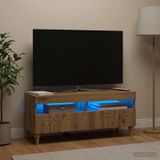 Maison Exclusive - meuble TV LED ALKMAAR, 100 x 35 x 43 cm, chêne avec finition artisanale