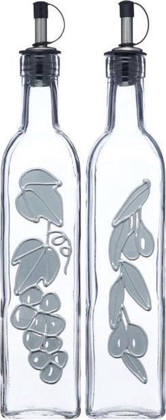 KitchenCraft World of Flavours Oil and Vinegar Set - 2 x 0.5L Glass Bottles