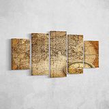 Homemania Wandfoto, 5-delig, voor woonkamer, slaapkamer, meerkleurig, 100 x 3 x 60 cm, HM205PKNV-166, polyester, hout