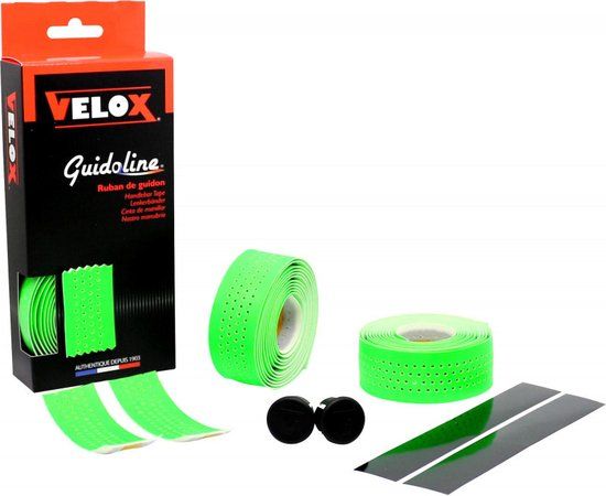 Velox Stuurtape Fluo geperforeerd fluo groen (2st) - Stadsfiets - Unisex - Groen