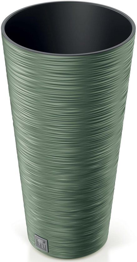 Furu Slim DFRH300 ronde bloempot, 30x58cm, kleur aardsgroen