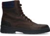 Manfield Heren Donkerbruine Leren Veterboots Maat 41
