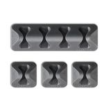 Tescoma 420864, Presto, kabelorganizer met clip, zelfklevend, set met 3 kabelorganizers voor enkele en 1 meervoudige kabel, flexibele kunststof, grijs
