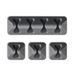 Tescoma 420864, Presto, kabelorganizer met clip, zelfklevend, set met 3 kabelorganizers voor enkele en 1 meervoudige kabel, flexibele kunststof, grijs