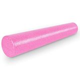 ProsourceFit Schuimrollen met hoge dichtheid, 71 cm lang, stevig atletisch massagegereedschap voor het hele lichaam voor rugstrekken, yoga, pilates, spierherstel na de training, roze