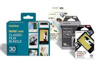 instax mini CLASSIC film bundle, 30 shots containing 1 x 10 shot of Photo Slide and Contact Sheet design borders, plus 1 x 10 shot Monochrome film