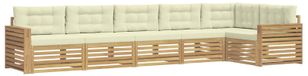vidaXL Buiten bankenset 6 st Wit en crèmekleurig Polyester