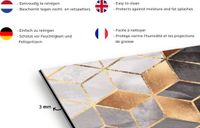 KitchenYeah Spatscherm keuken - Luxe - Kubus - Vorm - Patronen - Goud - Abstract - Keuken - Keuken achterwand - 120x80 cm - Spatwand
