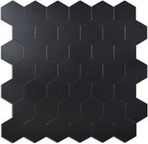 BES LED Zelfklevende Mozaïek Tegel - Afimera Midnight Black Hexagon XL Matt - Zwart - 29x28.8x4mm
