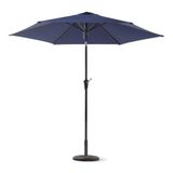 Amazon Basics Terrasparasol, Handslinger en Drukknop om te Kantelen, 230.12 cm, Marineblauw