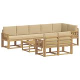 vidaXL - Buiten - bank - set - 9 - st - Wit - en - Beige - Polyester
