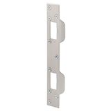 Prime-Line U 10385 Door Strike, 5-1/2 in. 6 in. Hole Centers, Steel, Satin Nickel Plated