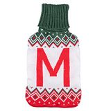 Villa d'Este Home Tivoli Warmwaterkruik 2 l, Monogram Winter M, wit + rood + groen, medium