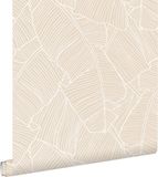 ESTAHome behang bladeren beige - 53 cm x 10.05 m