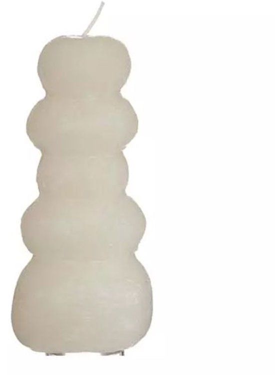 Hortus Pebble candle d7xh15 cm, wit