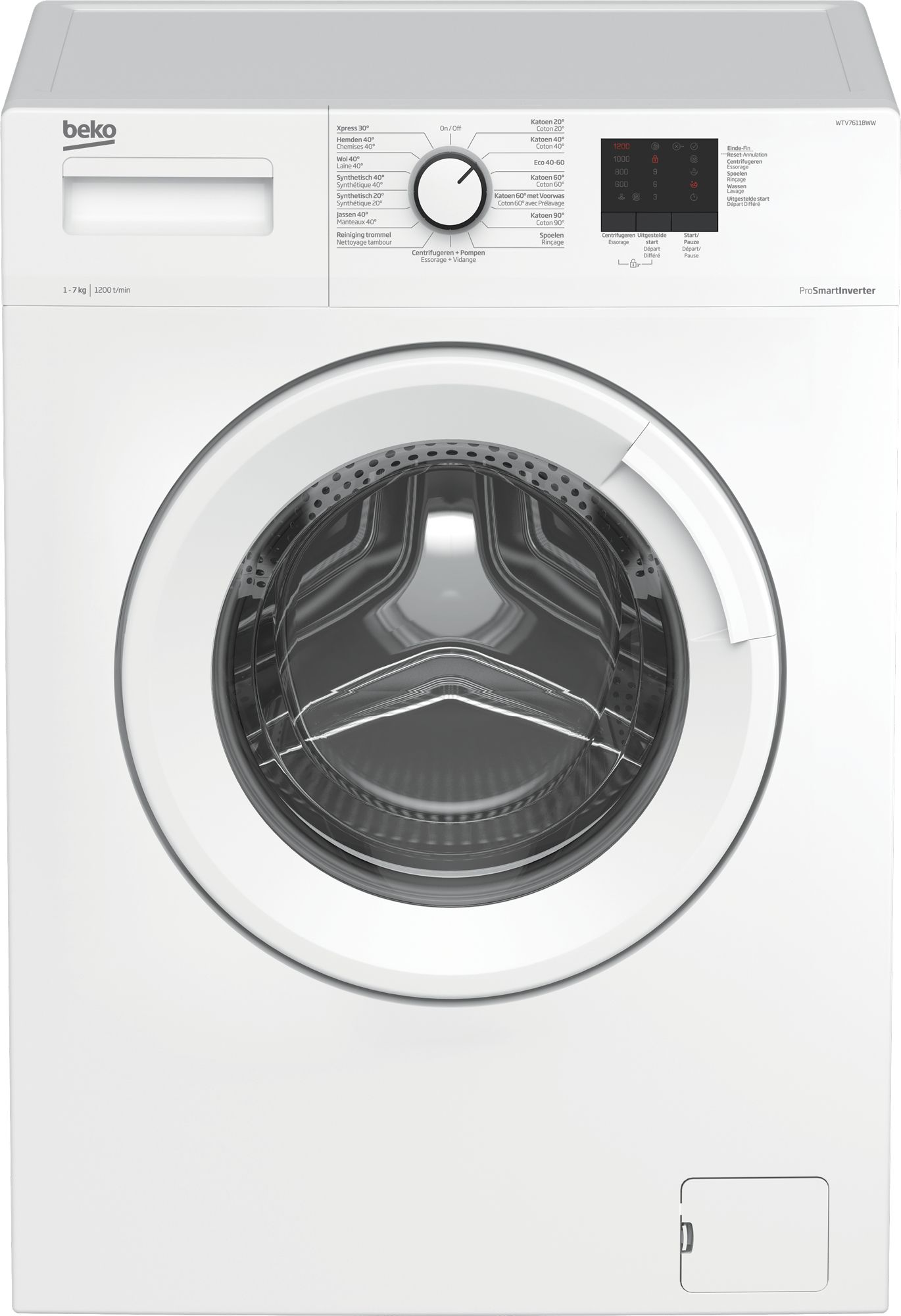 Beko WTV7611BWW - Wasmachine - 7 kg - 1200 RPM - Wit