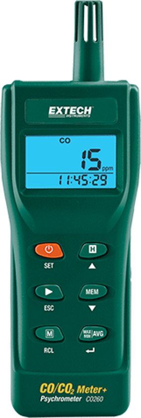 EXTECH CO260 Indoor Luchtkwaliteit CO/CO2 Meter/Datalogger