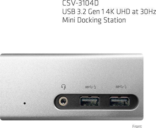 CLUB3D SenseVision USB 3.0 Mini Docking Station - 4K UHD - HDMI, DVI, 4x USB 3.0
