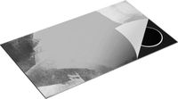 Chefcare Inductie Beschermer Abstracte Kunst - Zwart Wit - 90x52 cm