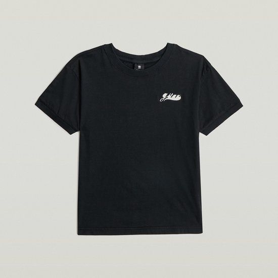 G-Star BADGE TOP SS G Dames Top Katoen Zwart Maat 10