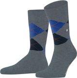 Burlington Dundee gedessineerd wol sokken heren blauw - maat 40-46