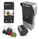 EMOS GoSmart video-deurbel met app, 1-draads ethernetverbinding, waterdichte Smart Home videobel, Full HD 2 MP-camera, inclusief bel, voeding, RFID-chips en montage-accessoires