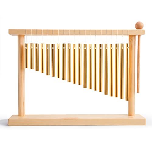 ENNBOM 20 Note Chime Tafelblad Bar Chime Windgong 20 Bars Instrument Percussie Met Hamer (Goud)