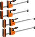 VEVOR Schroefklemmen, 4-Pack, 60,96 cm & 78,7 cm F-Klemmen, 500 Kg Klemkracht, 2-Weg Klem-/Spreidfunctie, Zachte Rubberen Voetjes, Koolstofstalen Stang, voor Hout- en Metaalbewerking