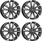 Dezent 4 KS velgen zwart, 7.5Jx19, 5x114.3, geschikt voor Hyundai Elantra, Grand Santa Fe, IONIQ, IX20, Ioniq, Kona, Santa Fe, Tucson, Veloster, i20, i30