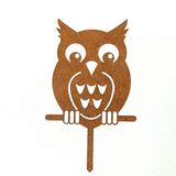 MM Steel Styles Patina owl, Garden stick, hoogwaardige corten steel deployable roest decoratie voor Tuin, Terras, tuindecoratie, roest