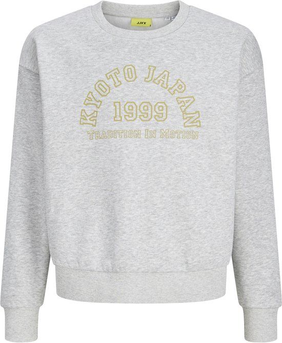 JJXX GIRL JACK&JONES Meisjes Sweater Light Grey Melange Katoen/Polyester Maat 152