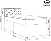 vidaXL Boxspringbed met matras met hoofdeinde Zwart 90 x 200 cm Stof