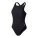 Speedo Effen badpak met hoge hals, 1-delig badpak voor dames, fitness, zacht gevoel, premium badmode, antraciet, 2XL