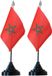 Shoppartners Bv Drapeau Maroc drapeaux de table - 2 x pièces - drapeau de 10 x 15 cm - support noir
