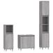 VidaXL Ensemble de meubles de salle de bain 3 pièces bois de particules gris aspect chêne sonoma