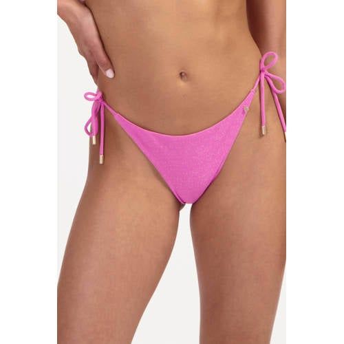 Beachlife strik bikinibroekje met lurex roze