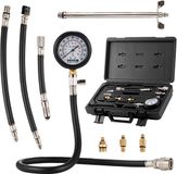 VEVOR Compressiemeter, compressietester, testapparaat, compressiemeter met manometer, benzinemotor, 0-300 PSI en 0-2000 kPa, incl. 3x adapters
