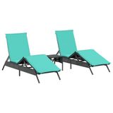 VidaXL Fauteuil de jardin rembourré polyrotin acier bleu