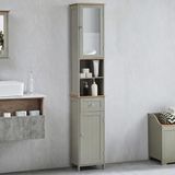 Bath Vida Priano badkamermeubel met hoge spiegel, opbergkast, vloerstaande Tallboy-unit, grijs